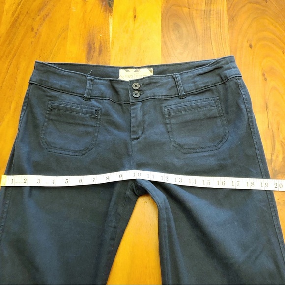 SUNSET SURF CO Y2K Boot Cut Fit Flared Low Rise Funky Navy Low Rise Pants Jeans - Picture 8 of 15